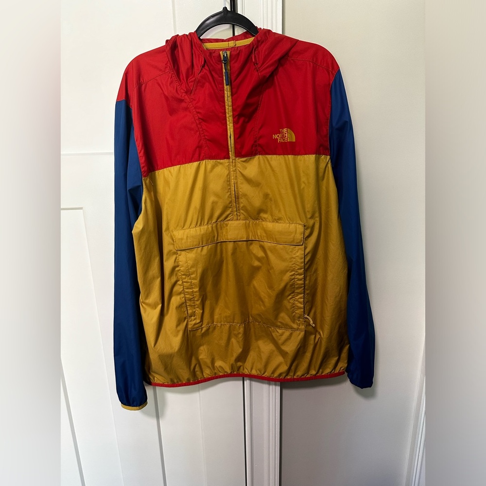 The North Face half zipped hooded windbreaker, size XL